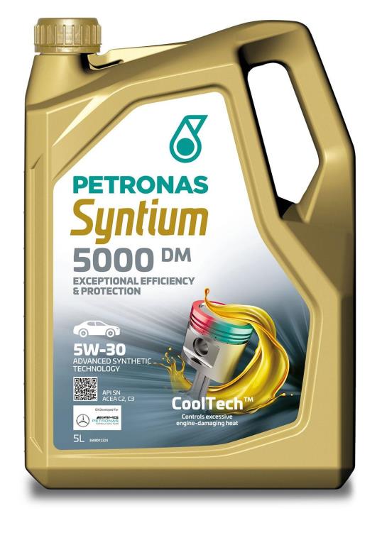 Huile moteur PETRONAS SYNTIUM 5000 DM 5W-30 SN 5L - ref. 70957M12EU